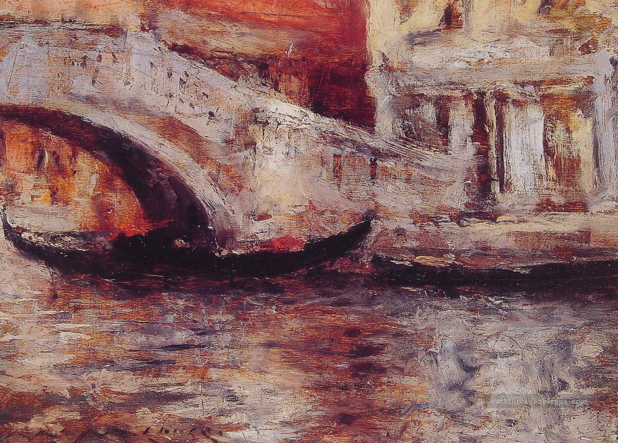 Gondoles long vénitien canal William Merritt Chase Peintures à l'huile